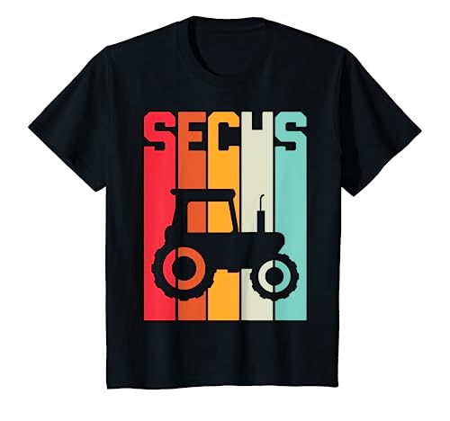 Kinder 6. Geburtstag Retro Traktor Junge Trecker Bauer Landwirt T-Shirt von Retro Traktor Trecker KinderGeburtstag Designs