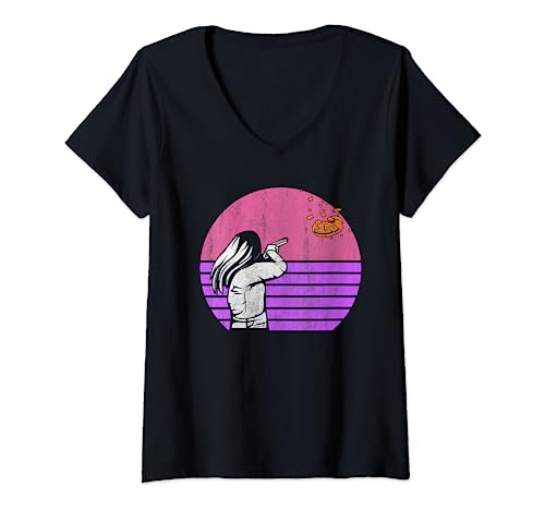 Trap Shooting Girl Retro Clay Shooter Skeet Schießen T-Shirt mit V-Ausschnitt Trap Shooting Girl Retro Clay Shooter Skeet Schießen T-Shirt mit V-Ausschnitt von Retro Trap Shooting Clay Shooting Clothing