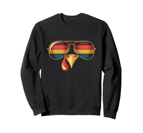 Coole Truthahn-Sonnenbrille für Männer, Frauen, Kinder, Jugendliche, Jungen Sweatshirt von Retro Turkey Thanksgiving Costume