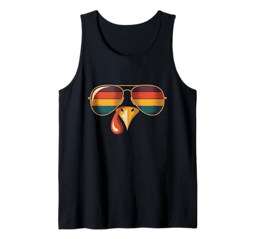 Coole Truthahn-Sonnenbrille für Männer, Frauen, Kinder, Jugendliche, Jungen Tank Top von Retro Turkey Thanksgiving Costume