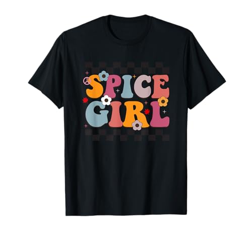 Spice Girl Schachbrettmuster im Retro-Look T-Shirt Spice Girl Schachbrettmuster im Retro-Look T-Shirt von Retro Vibes Funky Groovy Graphic Peace