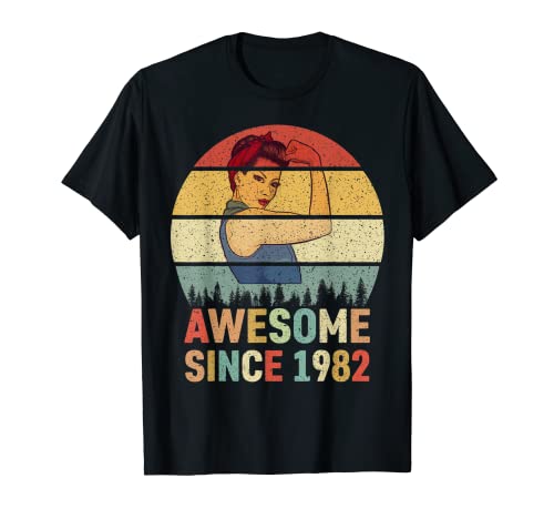 Vintage Awesome Since 1982 Frauen Geschenk Retro 40. Geburtstag T-Shirt Vintage Awesome Since 1982 Frauen Geschenk Retro 40. Geburtstag T-Shirt von Retro Vintage Birthday Apparel Inc.