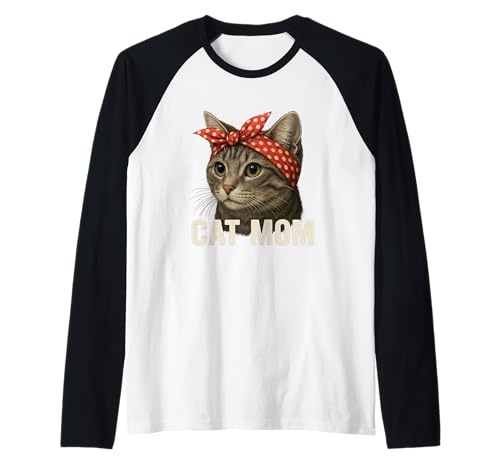 Cat Mom Ever Vintage-Katze im Retro-Look, Mama, Katze Raglan von Retro Vintage Cat Mother Art