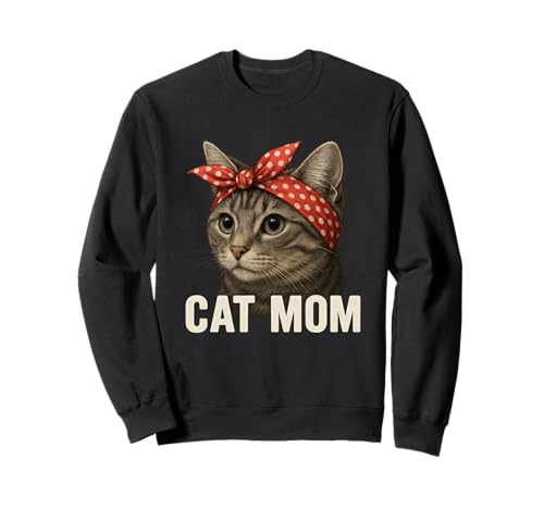 Cat Mom Ever Vintage-Katze im Retro-Look, Mama, Katze Sweatshirt von Retro Vintage Cat Mother Art