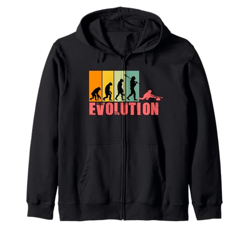 Evolution of Man Retro Curling Evolution Lockenwickler Kapuzenjacke Evolution of Man Retro Curling Evolution Lockenwickler Kapuzenjacke von Retro Vintage Curling Girl Human Evolution Shirt