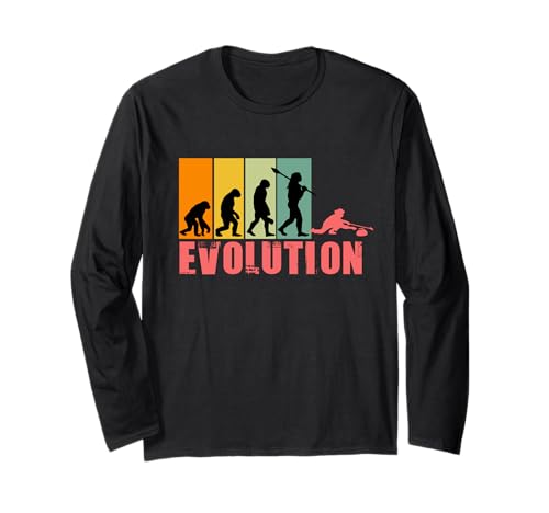 Evolution of Man Retro Curling Evolution Lockenwickler Langarmshirt Evolution of Man Retro Curling Evolution Lockenwickler Langarmshirt von Retro Vintage Curling Girl Human Evolution Shirt