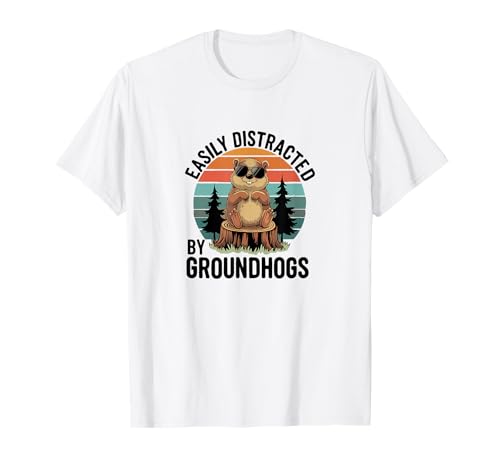 Leicht abgelenkt von Groundhogs Kids Boys Groundhog Day T-Shirt Leicht abgelenkt von Groundhogs Kids Boys Groundhog Day T-Shirt von Retro Vintage Easily Distracted by Groundhogs Gift