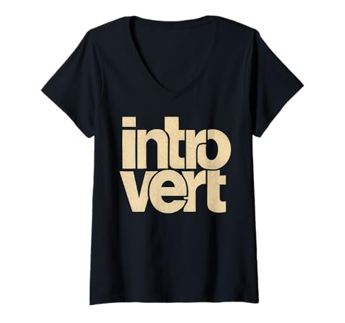 Damen Introvertiert Distressed T-Shirt mit V-Ausschnitt von Retro Vintage Funny Introverts Men Women Gifts