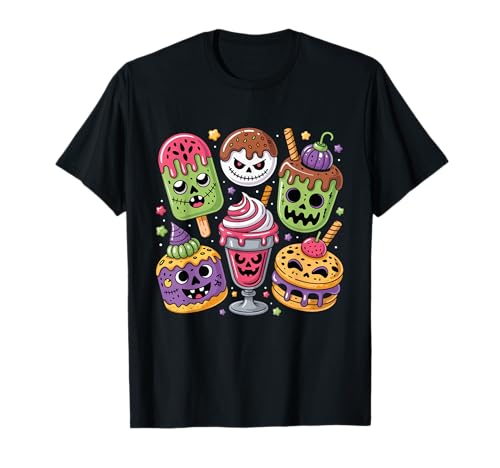 Lustiges gruseliges Horror Halloween Eis Sommer Kleinkind Kinder T-Shirt Lustiges gruseliges Horror Halloween Eis Sommer Kleinkind Kinder T-Shirt von Retro Vintage Halloween Ice Cream Delight Summer