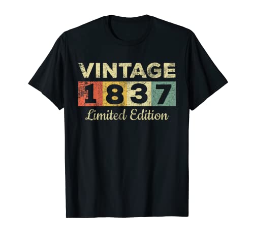 Vintage 1837 Made In 1837 184th Birthday Women 184 Years T-Shirt von Retro Vintage I Love Family Forever 2021