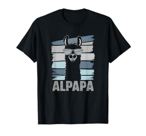 Herren Alpapa Alpaka Lama Fan Vatertag - Frischgebackener Vater T-Shirt von Retro Vintage Vatertag lustiger Vater