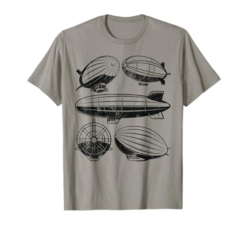Retro Vintage Zeppelin Airship Dirigible Designs Damen Grau Klein Crew-Kragen Kurzarm T-Shirt Retro Vintage Zeppelin Airship Dirigible Designs Damen Grau Klein Crew-Kragen Kurzarm T-Shirt von Retro Vintage Zeppelin Airship Dirigible Designs