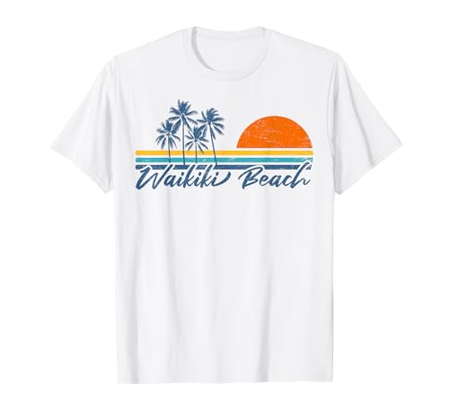 Retro Waikiki Beach Vacation Honolulu Hawaii Damen Herren T-Shirt von Retro Waikiki Beach Vacation Hawaiian Graphic