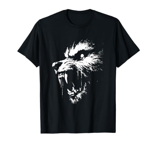 Retro Werewolf Apparel Gifts - Vintage Gruseliger Werwolf Halloween T-Shirt für Erwachsene und Kinder in Schwarz, Größe S Retro Werewolf Apparel Gifts - Vintage Gruseliger Werwolf Halloween T-Shirt für Erwachsene und Kinder in Schwarz, Größe S von Retro Werewolf Apparel Gifts