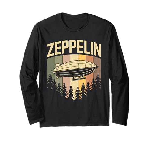 Retro Vintage Zeppelin Luftschiff Luftfahrt Blimp Damen Herren Kinder Langarmshirt von Retro Zeppelin Dirigible Airship Aviation Blimp
