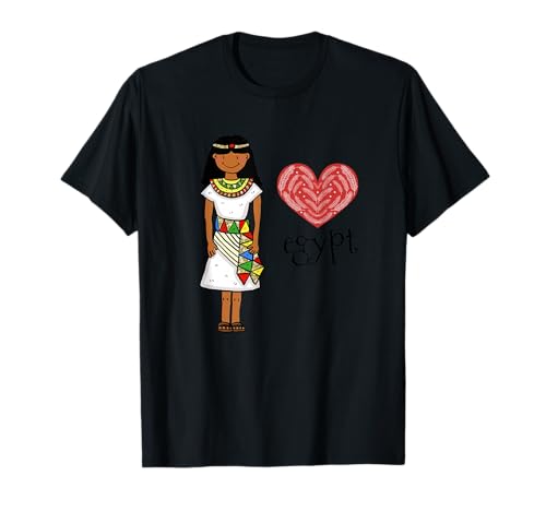 Cute Pharaoh pyramids sphinx Egypt Tut Egyptian for girls T-Shirt von Retro sun pyramid tees