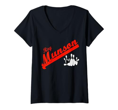 Damen Lustiges Roy Munson King Pin Bowling T-Shirt T-Shirt mit V-Ausschnitt Damen Lustiges Roy Munson King Pin Bowling T-Shirt T-Shirt mit V-Ausschnitt von Retro sun tees