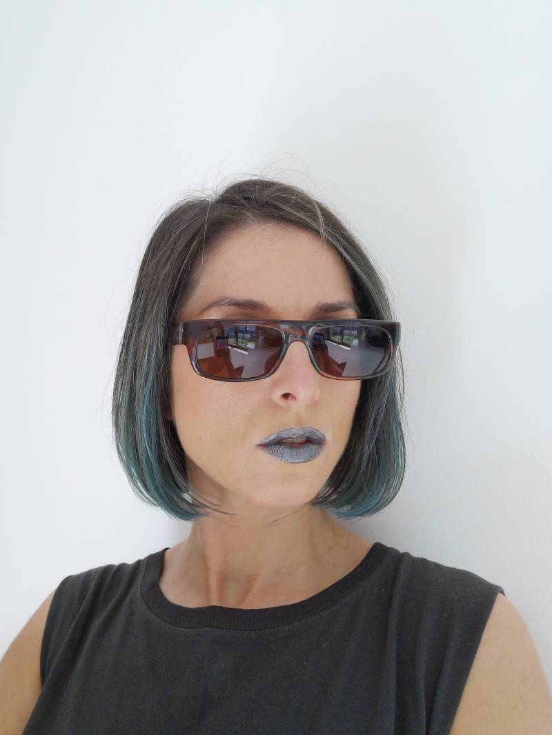 Vintage Braune Rechteckige Sonnenbrille von RetroBaloon