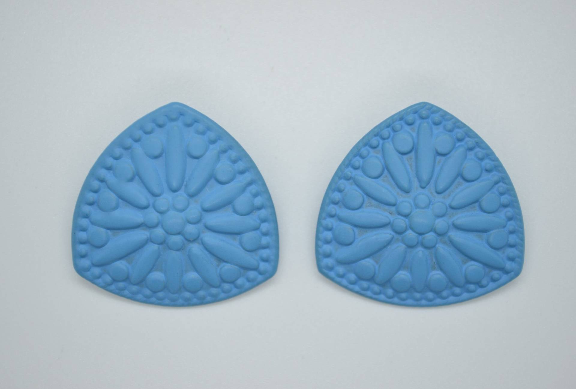 Vintage Ohrringe Aus Den 1980Er Jahren, Blaue Ohrringe, Blauer Schmuck, Frühlingsschmuck, Vintage Flower Power, Retro Geprägt von RetroCatRevival