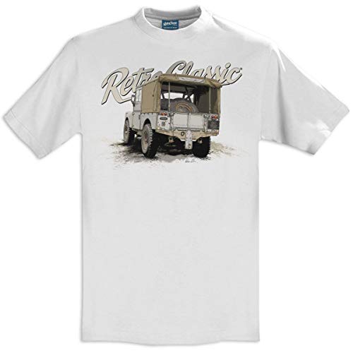 RetroClassic Classic Off Road Herren T-Shirt 4x4 LR Series 1 Gr. XL, weiß von RetroClassic