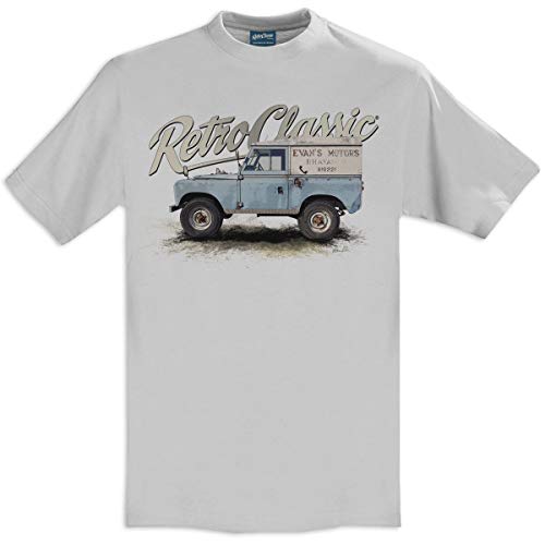RetroClassic Herren-T-Shirt Uncle Andy's Landy 4x4 Inspired Series 1 Gr. L, Pacific Grey von RetroClassic
