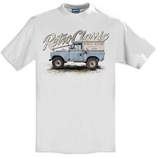 RetroClassic Herren-T-Shirt Uncle Andy's Landy 4x4 Inspired Series 1 Gr. XL, weiß von RetroClassic