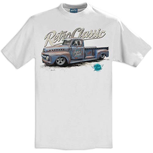 RetroClassic Jack's Shack 1952 Ford f100 Monster Pick-Up Truck Herren T-Shirt Gr. S, weiß von RetroClassic