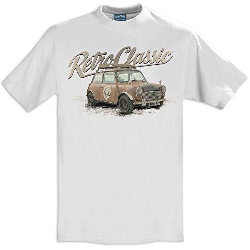 RetroClassic Rust Rat Mini 'Boris The Rust Bucket' Herren-T-Shirt mit Rundhalsausschnitt, weiß, M von RetroClassic