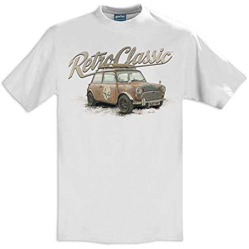 RetroClassic Rust Rat Mini 'Boris The Rust Bucket' Herren-T-Shirt mit Rundhalsausschnitt Gr. XXL, weiß von RetroClassic