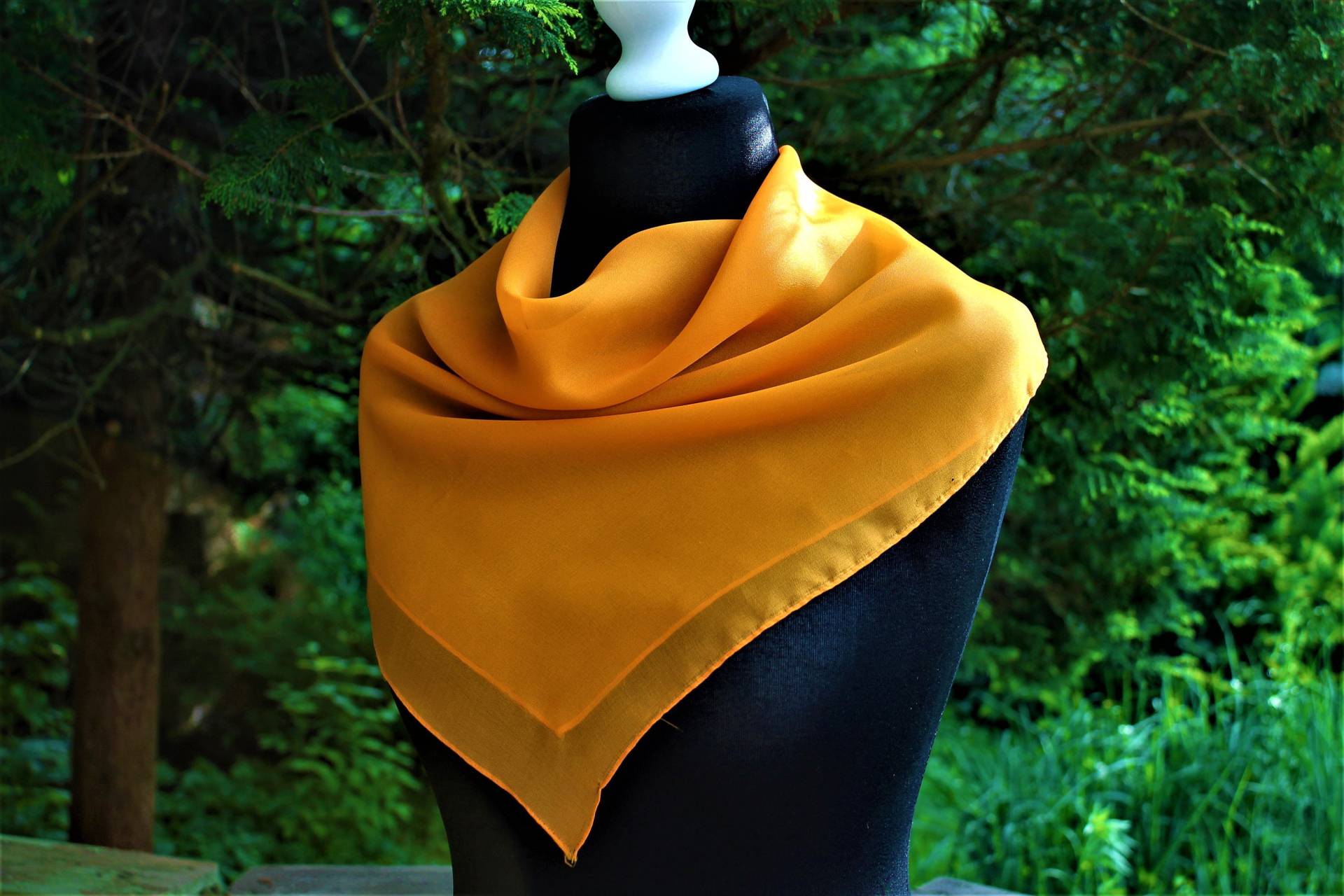 Gelber Schal Orange Vintage Sommer Accessoire Geschenk Für Sie von RetroFashionistaShop