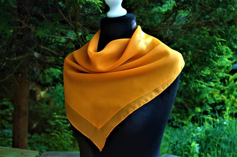 Gelber Schal Orange Vintage Sommer Accessoire Geschenk Für Sie von RetroFashionistaShop