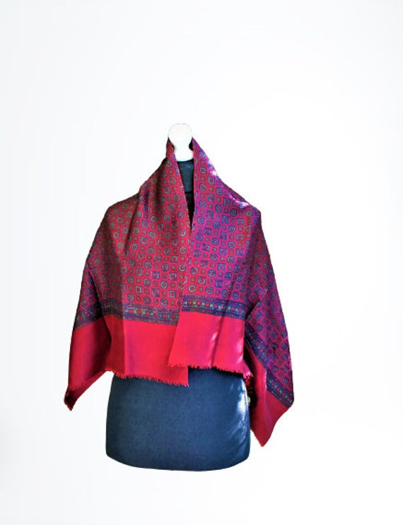 Halstuch Herren Vintage Rot Weinrot Grün Klassisch Geschenk Für Ihn von RetroFashionistaShop