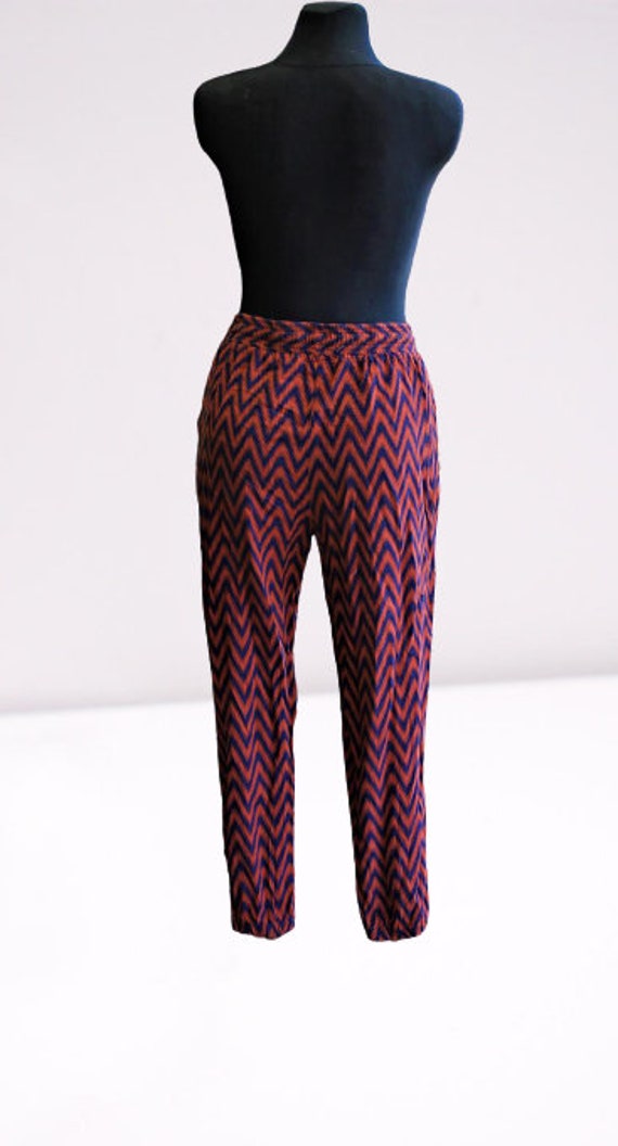 Hose Bronze Braun Blau Vintage Saints Andmortals Sommer Lose Größe M von RetroFashionistaShop