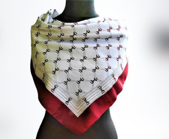 Schlauchschal Vintage Grau Rot Sommer 1980Er Jahre Accessoire Geschenk Für Sie von RetroFashionistaShop