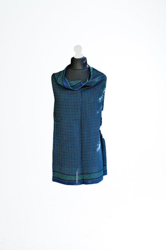 Schlauchschal Vintage Grün Blau Codello Großes Accessoire Frauen Geschenk Für Sie von RetroFashionistaShop