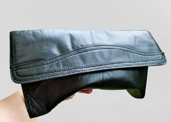 Schwarze Geldbörse Tasche Leder Abend Tote Handtasche Frauen Geschenk Für Sie von RetroFashionistaShop