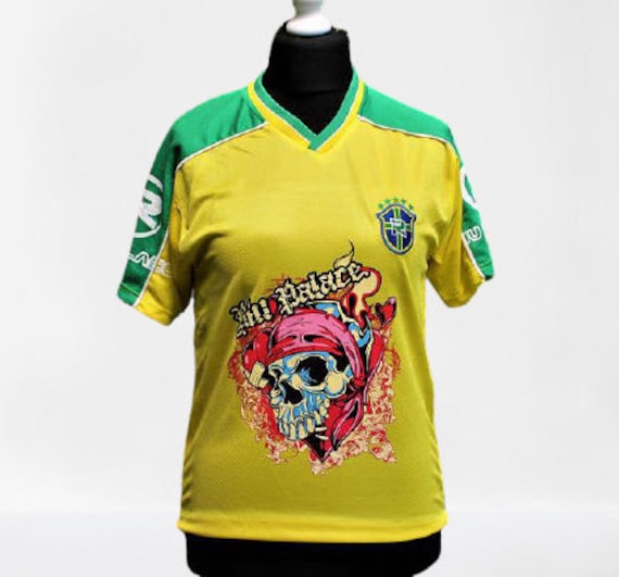 T Shirt Vintage Gelb Sport Grün Pirat Anime Tees Druck Unisex Schädel Größe M von RetroFashionistaShop