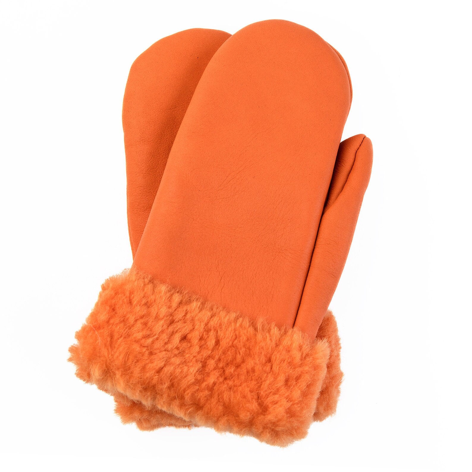 Damen Schaffell Fäustlinge Orange von RetroGloves