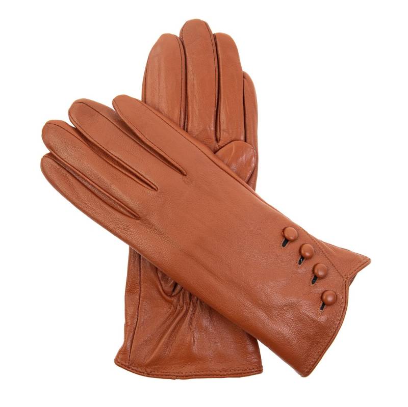 Orangefarbene Lederhandschuhe - Herzogin Cognac von RetroGloves