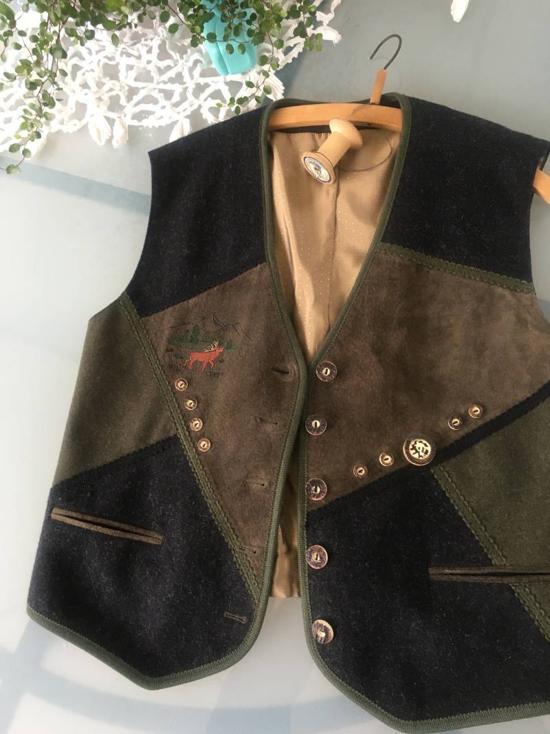 Damen Weste Größe 42 Salzburger Loden Look Austria Jacke Trachten von RetroRauschen
