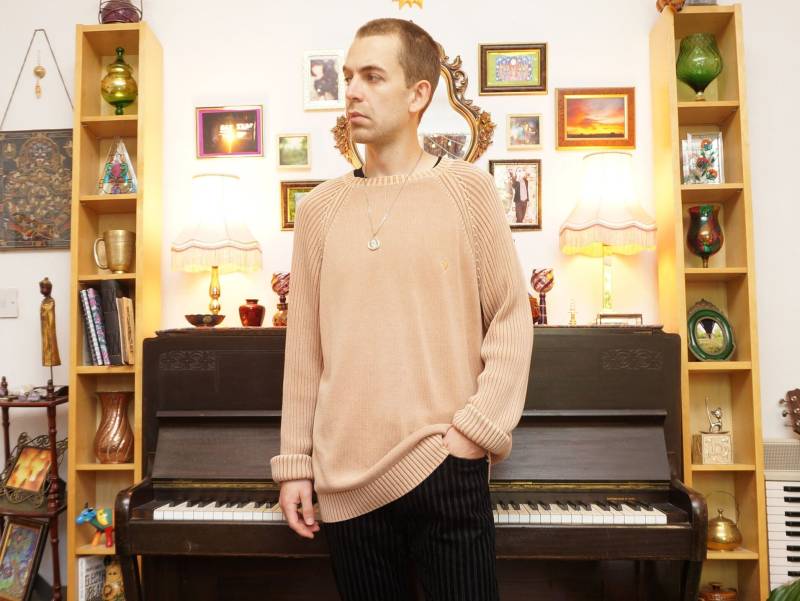 Vintage Y2K Gerippter Baumwollpullover in Tan von RetroReflectorUK