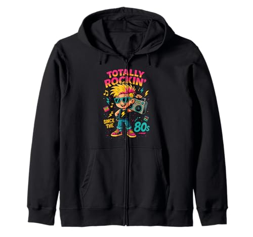 Totally Rockin 80er Jahre Kinder Retro Rock & Roll Kapuzenjacke Totally Rockin 80er Jahre Kinder Retro Rock & Roll Kapuzenjacke von RetroRock Vibes