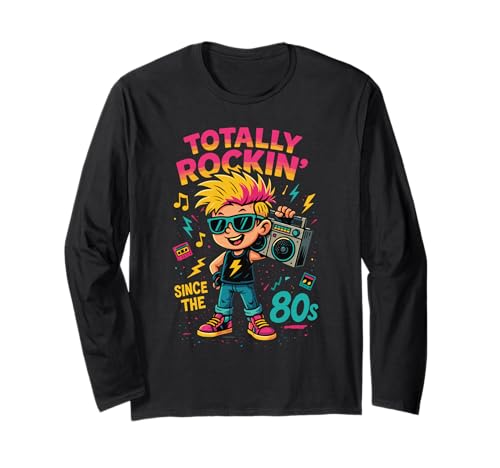 Totally Rockin 80er Jahre Kinder Retro Rock & Roll Langarmshirt Totally Rockin 80er Jahre Kinder Retro Rock & Roll Langarmshirt von RetroRock Vibes