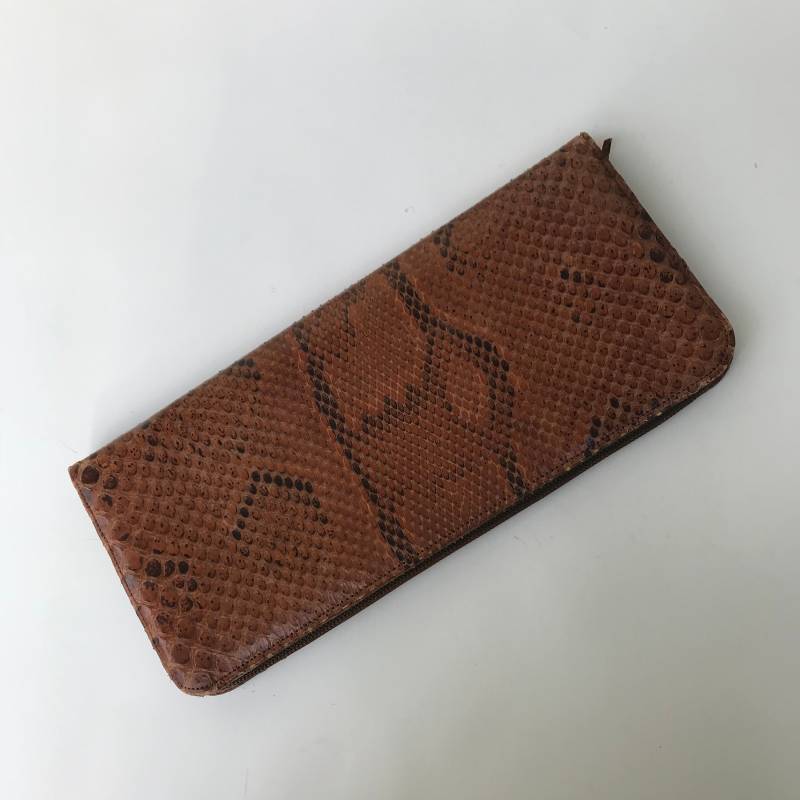 Vintage 60Er Jahre Anaconda Schlangenleder Geldbörse Krawatte Etui Clutch von RetroRunwayVintage