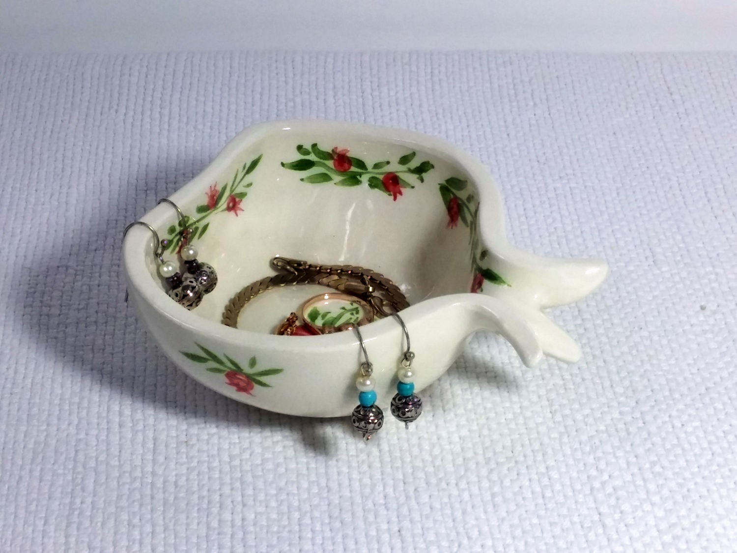 Granatapfel Keramik Ringschale Dekorative Schmuckschale Granatapfel Keramik Ringschale Dekorative Schmuckschale von RetroStyleCeramics