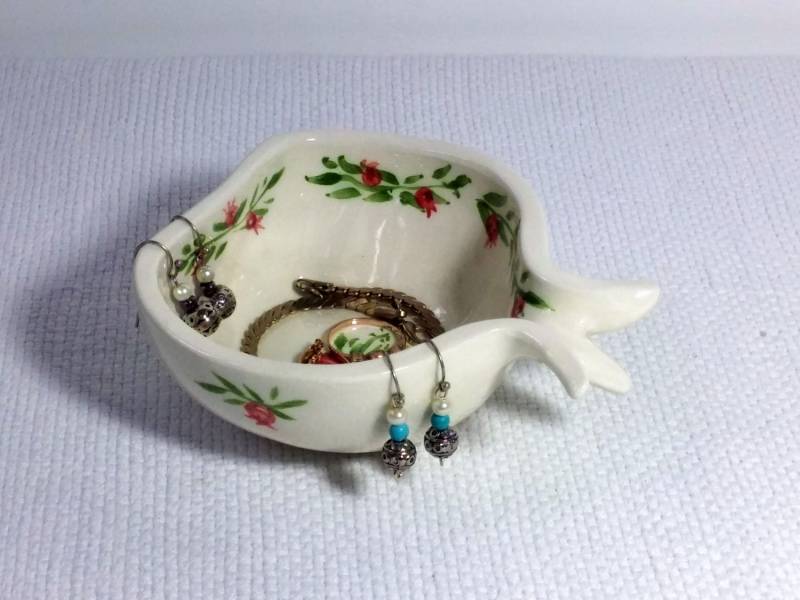 Granatapfel Keramik Ringschale Dekorative Schmuckschale Granatapfel Keramik Ringschale Dekorative Schmuckschale von RetroStyleCeramics