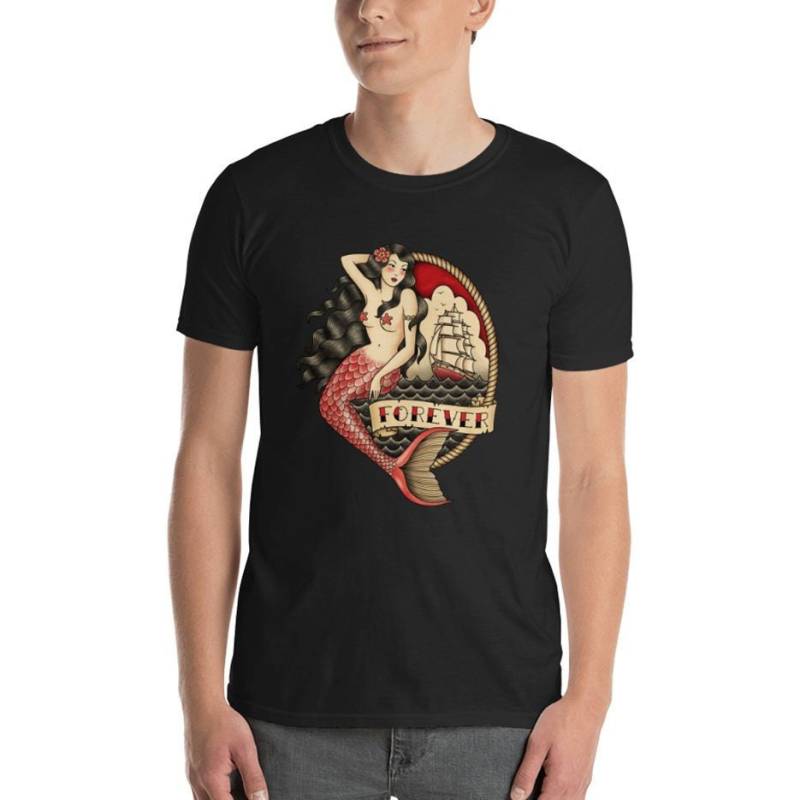 Meerjungfrau-Tattoo. Unisex-T-Shirt Meerjungfrau-Tattoo. Unisex-T-Shirt von Retrocrix