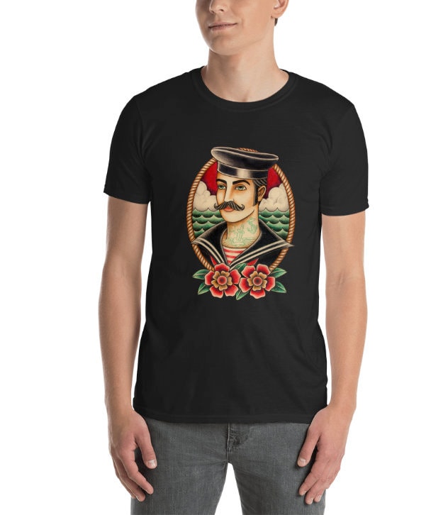 T-Shirt Mit Matrosen-Tattoo T-Shirt Mit Matrosen-Tattoo von Retrocrix