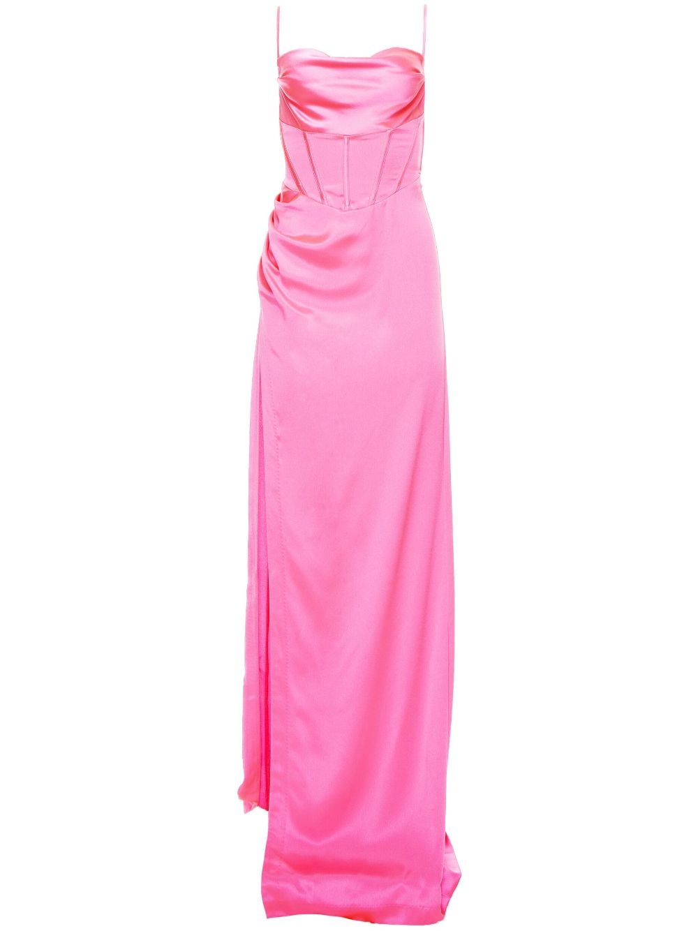 Retrofete Drapiertes Rosa Maxikleid von Retrofete