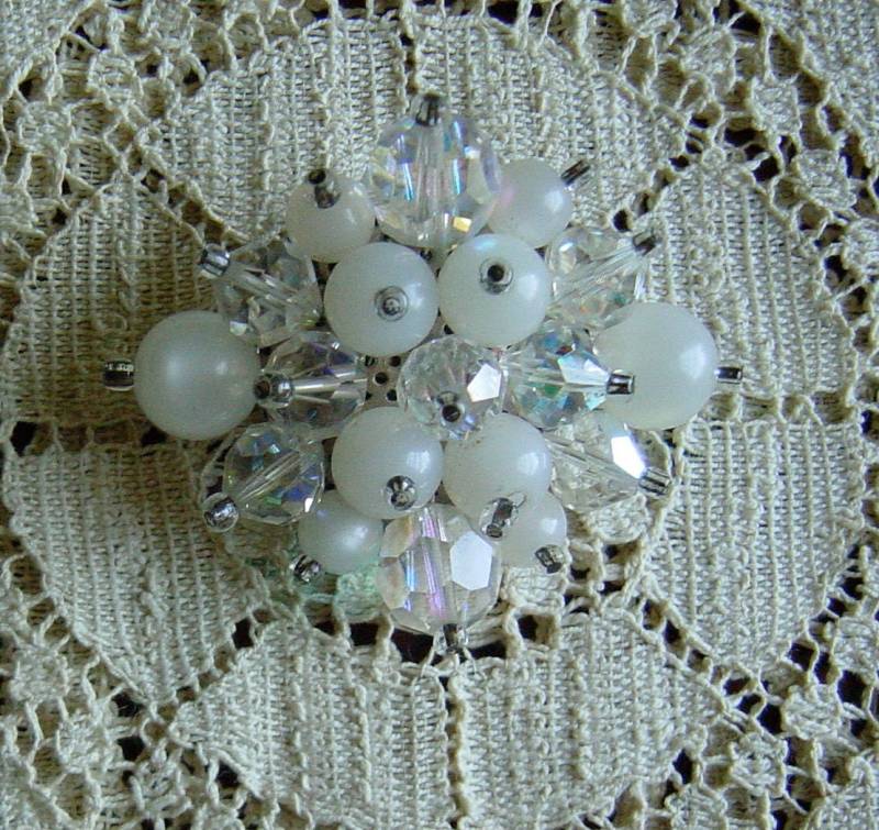 Vintage 1950Er Jahre Brosche Mid Century Modern Atomic Kristall Retro Pin von Retromagination